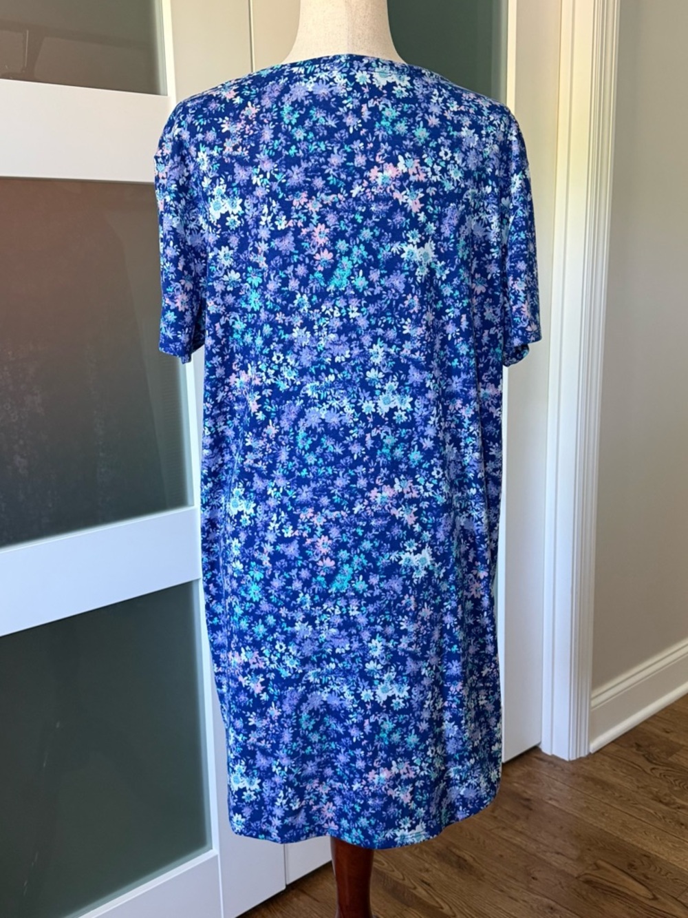 Natori Purple Floral Short Sleeve Sleep Shirt - Picture 6 of 9